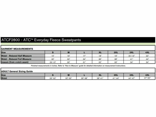 ATCF2800 Sizing Guide