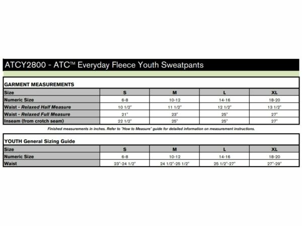 ATCY2800 Sizing Guide