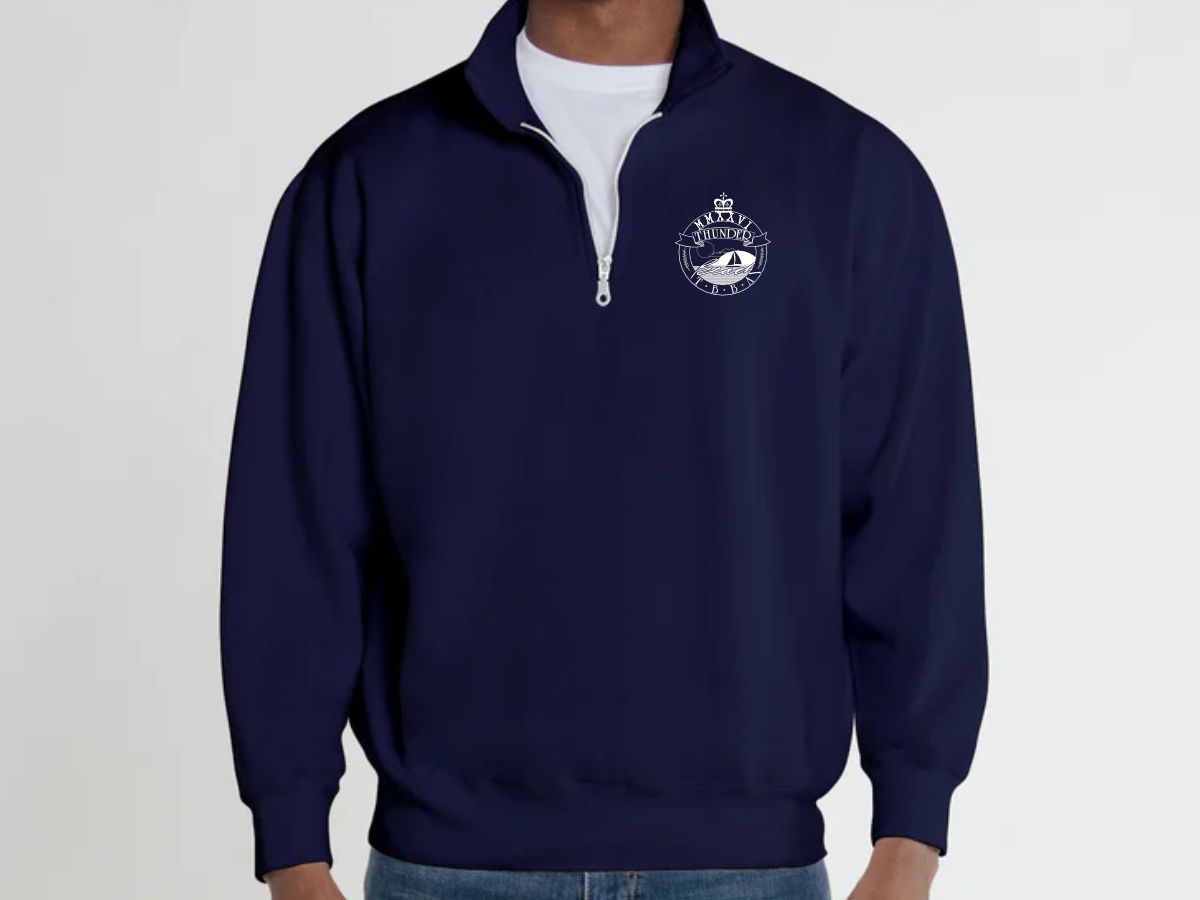 (U) TBA Navy | 16oz Zip Polo Sweatshirt